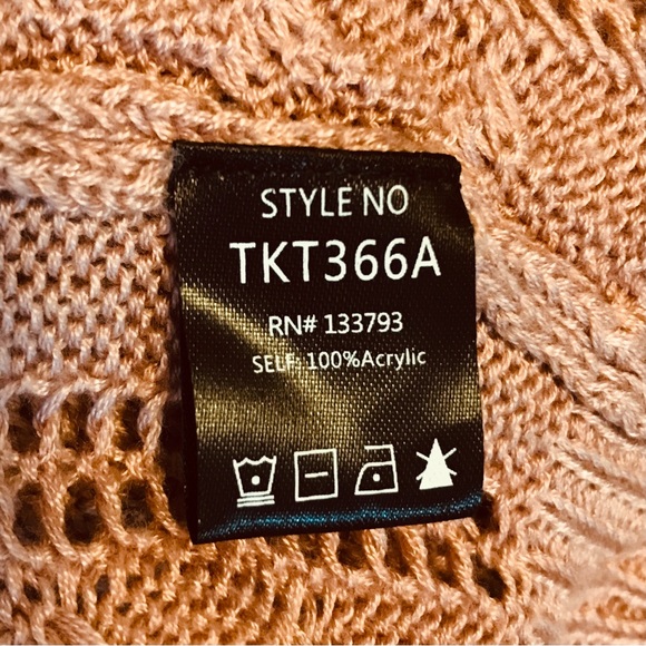 POL Women's Large Oversized Sweater Double V Neck Boxy Distressed Detail Pink - Picture 8 of 13